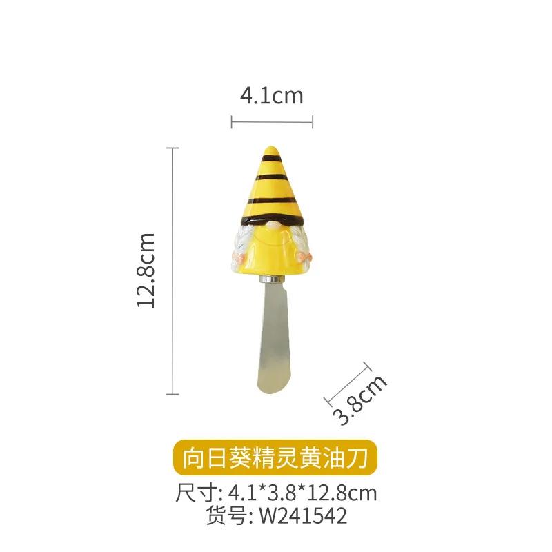 Керамическая масленка Десертная тарелка Тарелка для закусок Тортов Посуда Креативная тарелка для масла Подсолнух Пчела Домашнее украшение Керамическая посуда