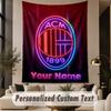 Custom Text Tapestry AC Milan Print Wall Tapestry Indoor Living Room Wall Decor
