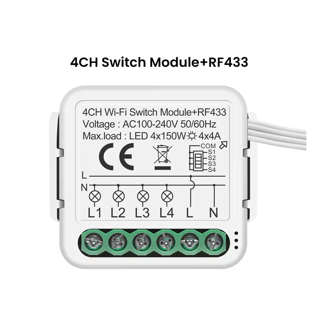 KEMEK WiFi Smart Switch with 1-4 Gang Control for EU Standard Home Automation Smart Light Switch