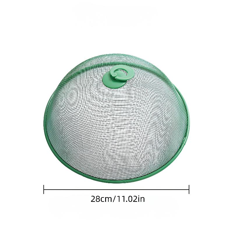 Breathable Mesh Food Protector Round Anti-flying Dish Cover Portable Dustproof Lid for Home Outdoor Kitchen Use
