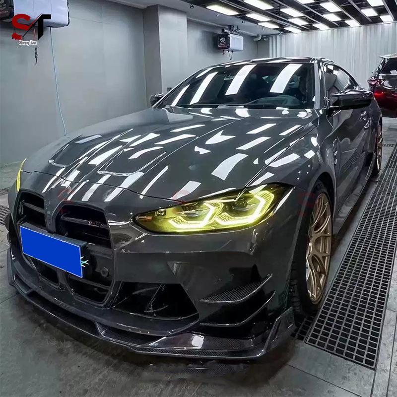 Модификация переднего бампера BMW M3/M4 G80-G83, боковые воздухозаборники из углеродного волокна