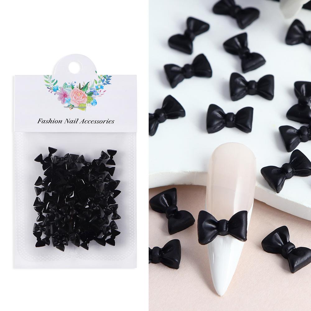 Смешанные акриловые банты 3D украшения для ногтей Цветочные смоляные подвески Золотые бусины Икра Жемчуг Смешанные стразы Аксессуары в коробке