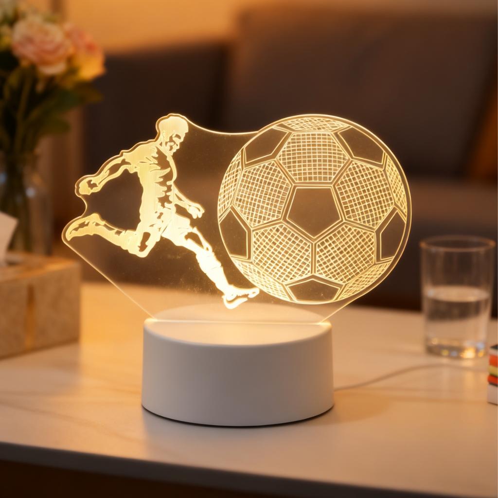 Creative 3D Football Night Light - Desktop, Bedroom Atmosphere, Room Decoration, Novelty, Sports Enthusiast Gift