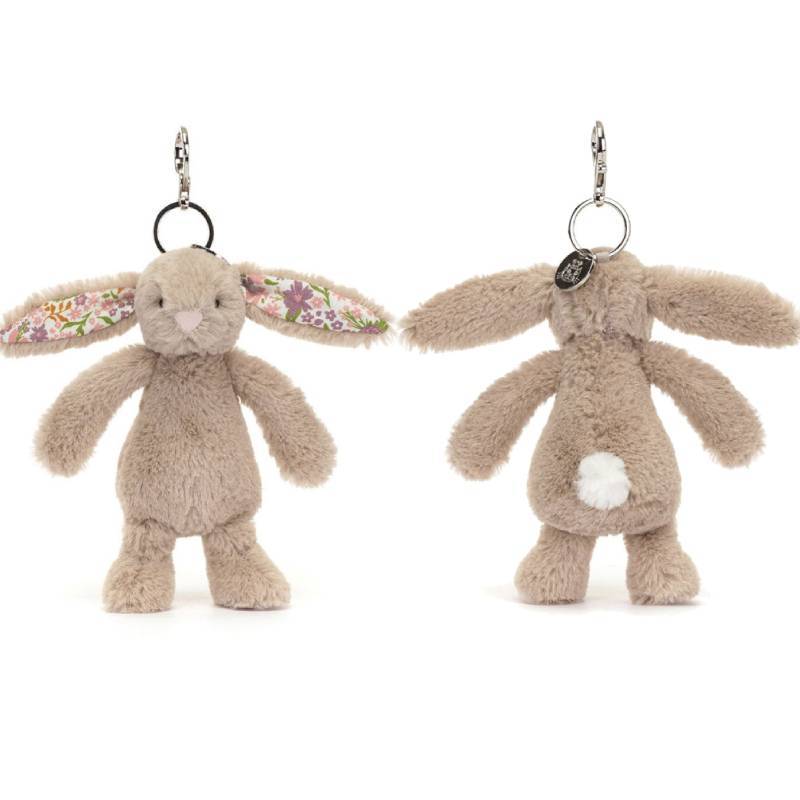 Плюшевый брелок-кролик Jellycat с цветочными ушками для подростков и молодых людей