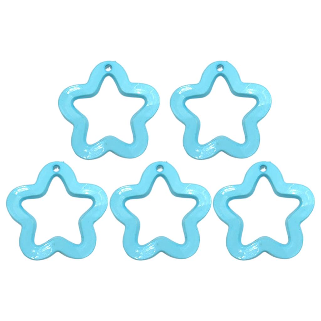 5pcs Acrylic Hollow Flower Charm Star Pendant Spacer Bead for DIY Earring Necklaces Bracelets Jewelry Making Findings
