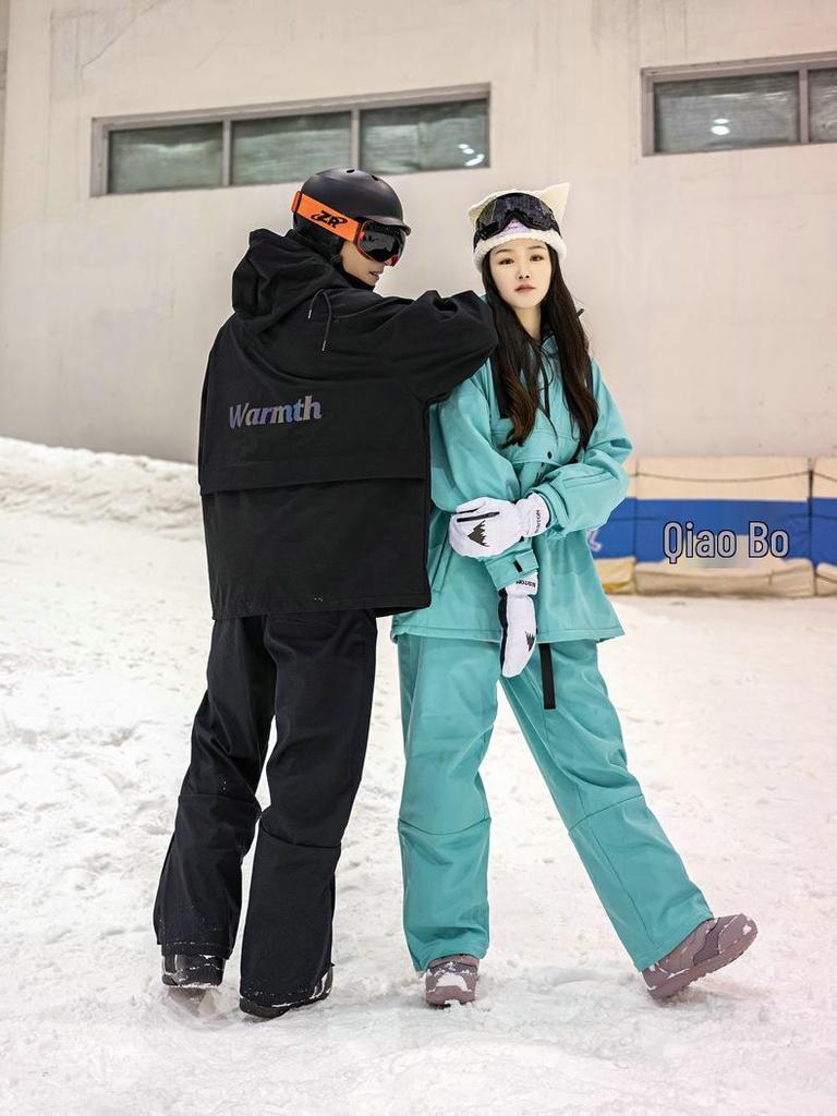 Унисекс Толстый Лыжный Костюм с Капюшоном - Модная Зимняя Спортивная Одежда для Пар