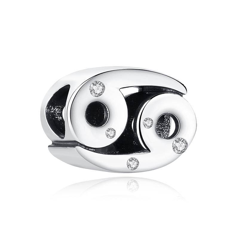 Original 925 Silver Charms Beads 12 Zodiac A-Z Letters Virgo Aries Fit Pan Bracelets Necklaces Jewelry For Women