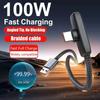 Right Angle 100W Super Charging Cable 90 Degree Data Transfer Cables Portable Type C Cable