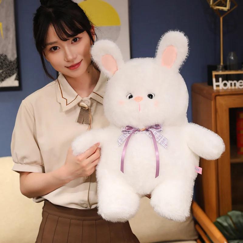 White Bunny Doll Rabbit Plush Toy Pillow Fabric Comfortable Soft Filled Full Soft Home Decoration Holiday Gifts