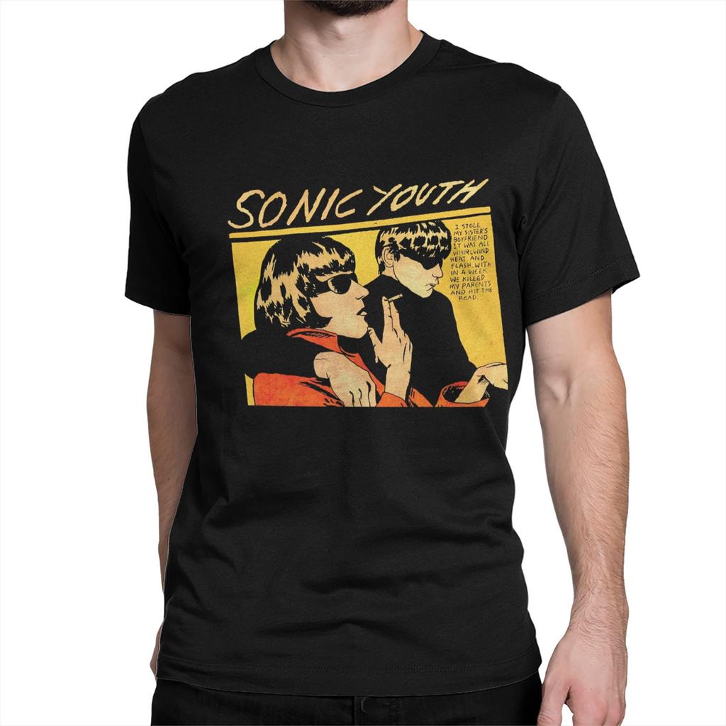 Мужская футболка Rock Band Sonic Youth Хлопковые Топы Новинка Короткий Рукав Круглый Вырез Футболка Большого Размера Футболка