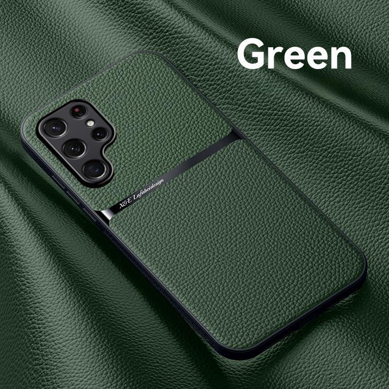 Для Samsung Galaxy S22 Ultra чехол автомобильный магнитный держатель кожаный чехол для телефона для Sumsung S 22 Ultra S22 + Plus противоударный задний чехол