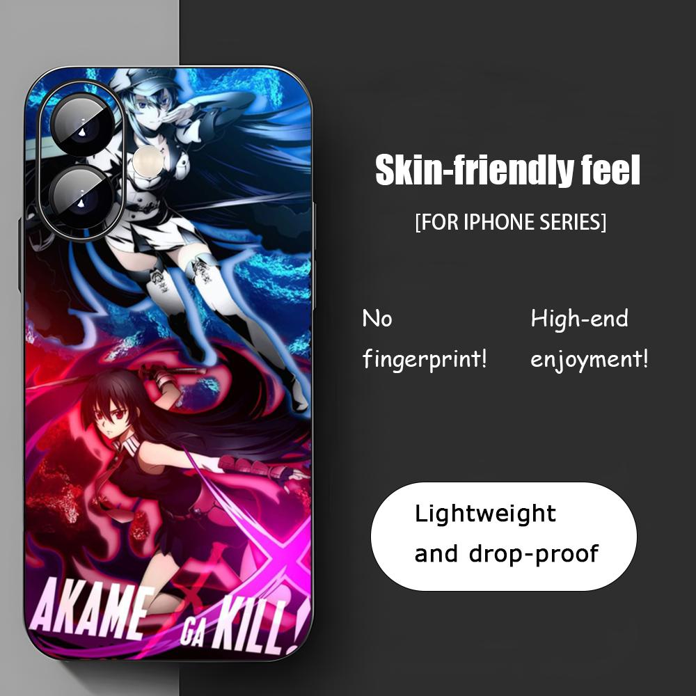 Аниме Akame ga KILL Крутой Горячий Чехол для Телефона Для iPhone 17 16 15 14 13 12 11 X XR XS 8 Plus Mini Pro Max Мягкий черный Ударопрочный Чехол