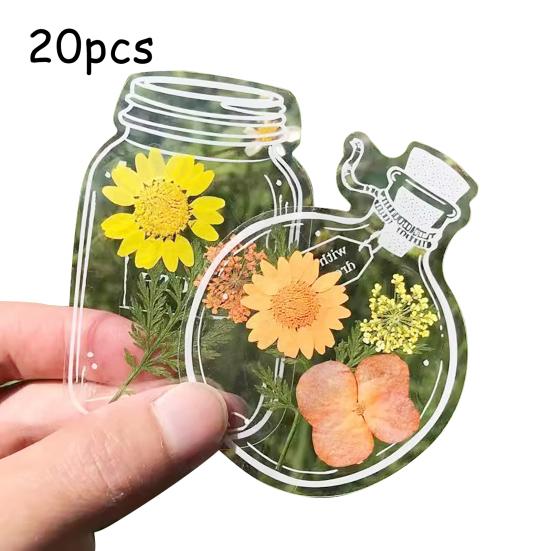 20 шт. закладок для книг из сухоцветов своими руками, прозрачные закладки для книг из прессованных цветов