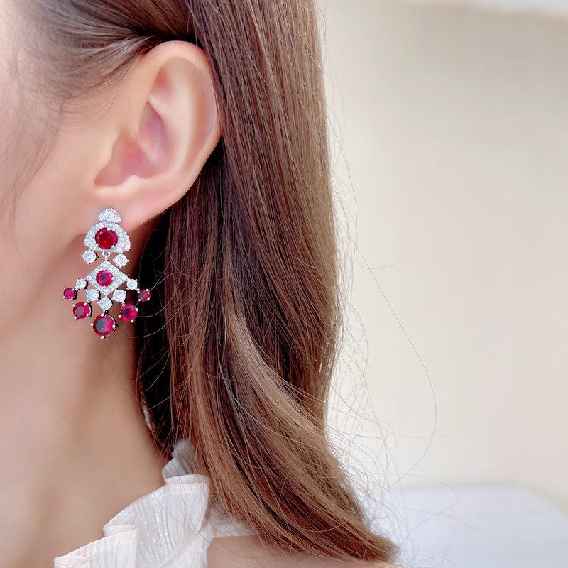 Серьги-иглы из серебра 925 пробы, легкие, роскошные, высокого класса, инкрустированные цирконами, веерообразные, банкетное платье с темпераментными свадебными серьгами