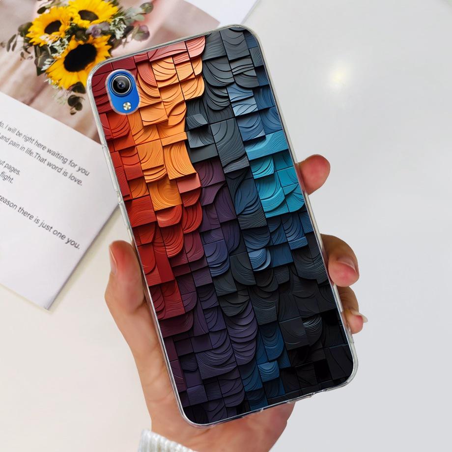 For Vivo Y1s 2020 1929 Back Case Vivo Y91c Y90 1820 1823 Y91i India Soft Silicone Matte Bumper Flower Butterfly Print Coque Capa