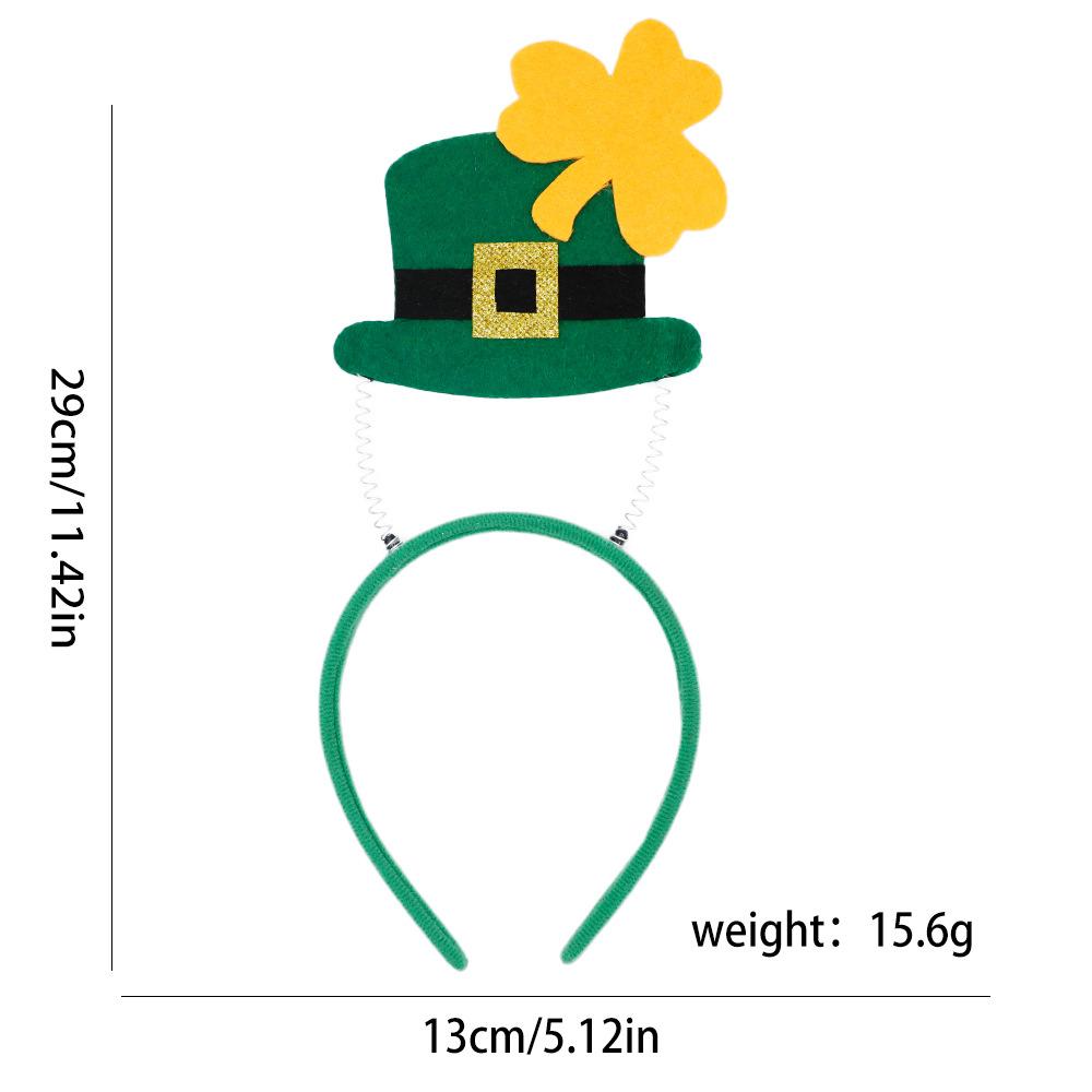 Cross-Border for St Patrick's Day Shamrock Irish Guardian Carnival Party Unisex Handmade Decorative Headband