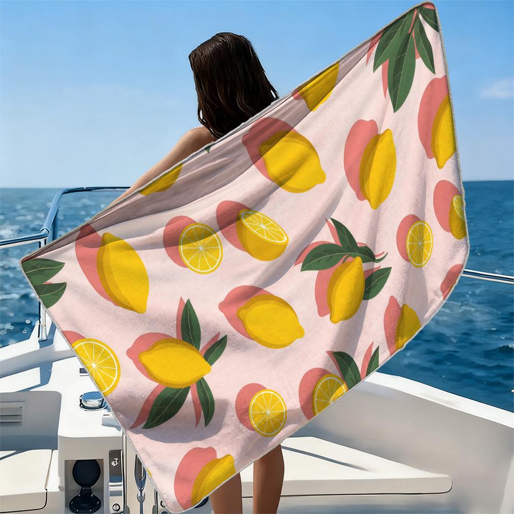 Pink Green StripesBeach Towel Ultra-fine Fiber Quick Drying Absorbent Beach Swimming Vacationvacation Essentials Gifts