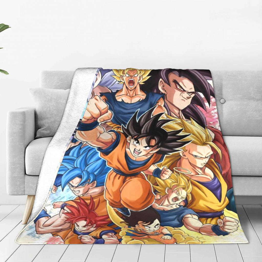 Dragon Ball Z фланелевые пледы японское мультяшное одеяло для постельного белья автомобильное супер теплое покрывало
