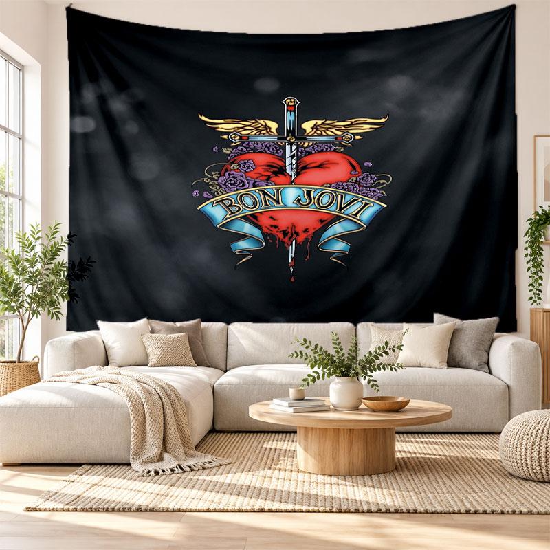 Bon Jovi Wall Tapestry, Soft Fabric Wall Hanging, Decorative Backdrop For Bedroom Home Wall Art
