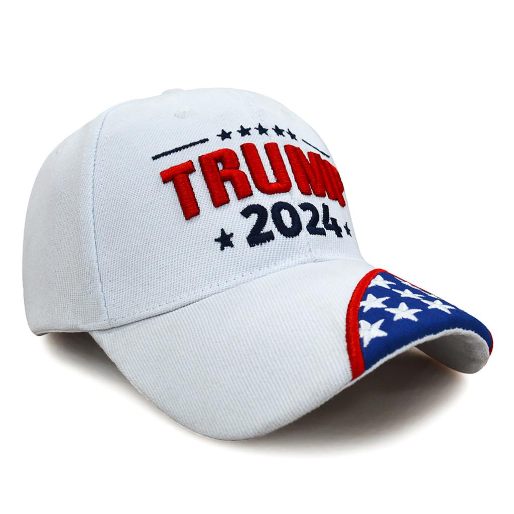 Кампания 2024. Регулируемая шляпа с вышивкой и флагом США для мужчин и женщин.