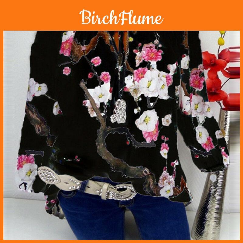 Off Women Shoulder Floral Tops Ladies Summer Loose T Shirt Blouse Size Plus