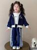 2025 Girls' Spring & Autumn Lace Hooded Top with Wide-Leg Pants - Korean Casual Style