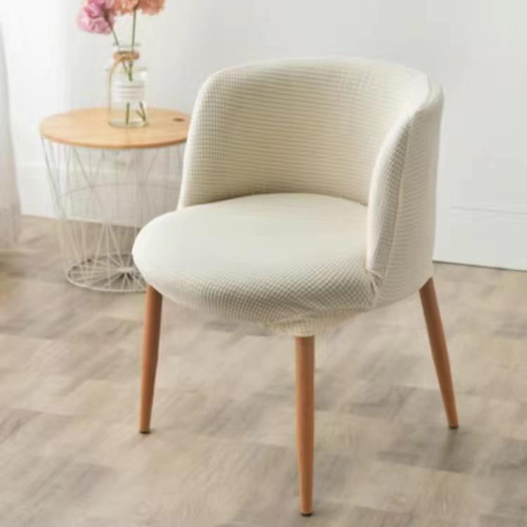 Флисовый чехол на стул, эластичный съемный, моющийся, с круглым дном, изогнутое заднее сиденье, подходит для отеля, домашнего номера, офиса, обеденного стула, чехол