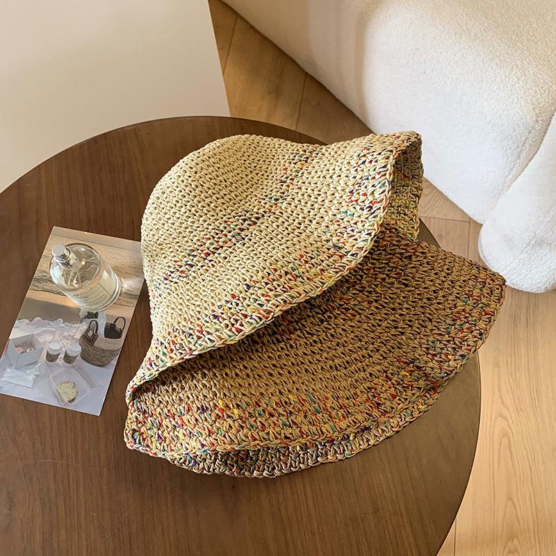 Women's Large Brim Foldable Breathable Straw Sun Hat for Summer Travel & Vacation