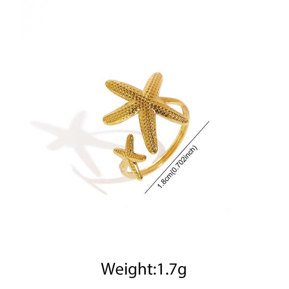 Stainless Steel Waterproof Gold Plated Starfish Foot Ring for Women Fashion Non-Fading Marine Element Toe Ring Jewelry Gifts