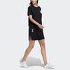 adidas Оригинальное графическое повседневное спортивное платье с круглым вырезом, тройным логотипом, дышащее, с коротким рукавом, женское, черное, HF0115