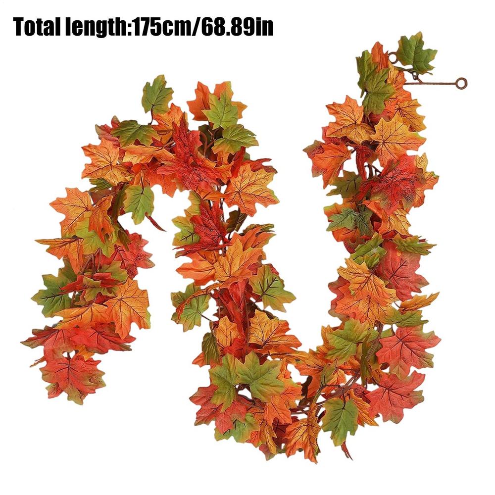 175cm Autumn Artificial Maple LeafFall Maple Leave Vine Wall Hanging Garland Decoration Home Garden Halloween Christmas Gift