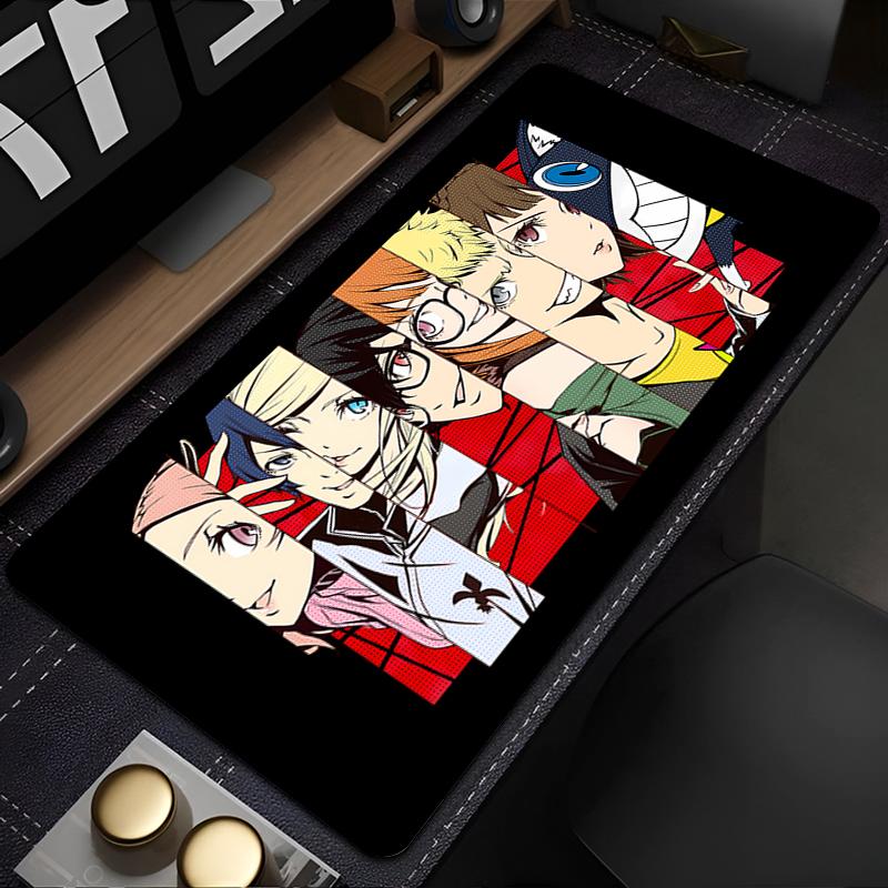 Gaming Mouse PadLarge Desk Mat AntislipStitched EdgesPersona Colorful Character Print Keyboard Pad for Gamer Home Office