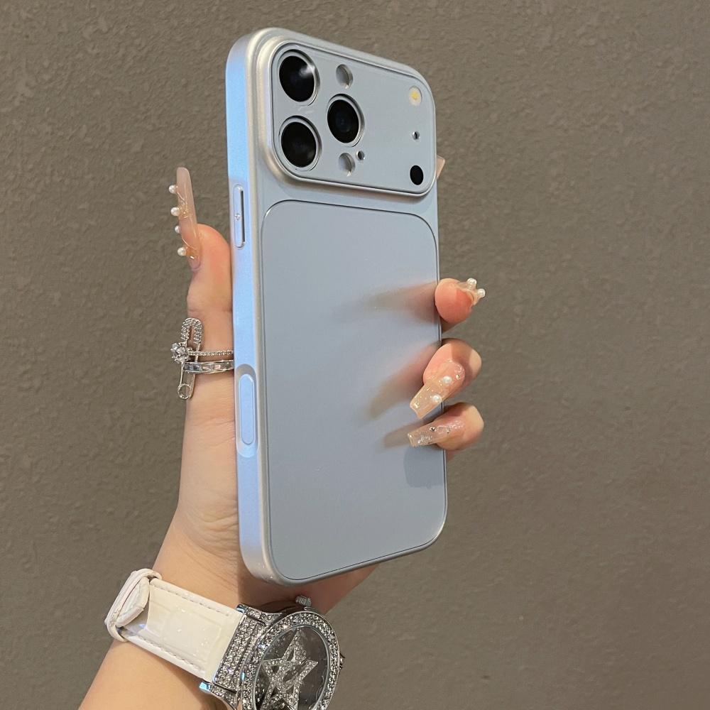 Роскошный Матовый Жесткий Акриловый Бронированный Чехол для iPhone 17 Air 16 15 14 13 Pro Max 17pro Однотонный Защитный Чехол-Бампер