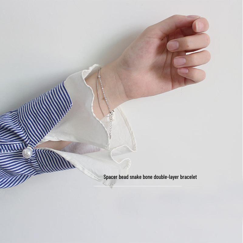 Минималистичный двухслойный геометрический браслет из бусин - Женский аксессуар в корейском стиле