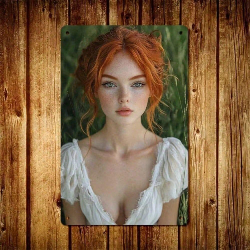 Винтажный Плакат Металлический 'Улыбающаяся Дама' Настенное Искусство 20x30 см Домашний Декор