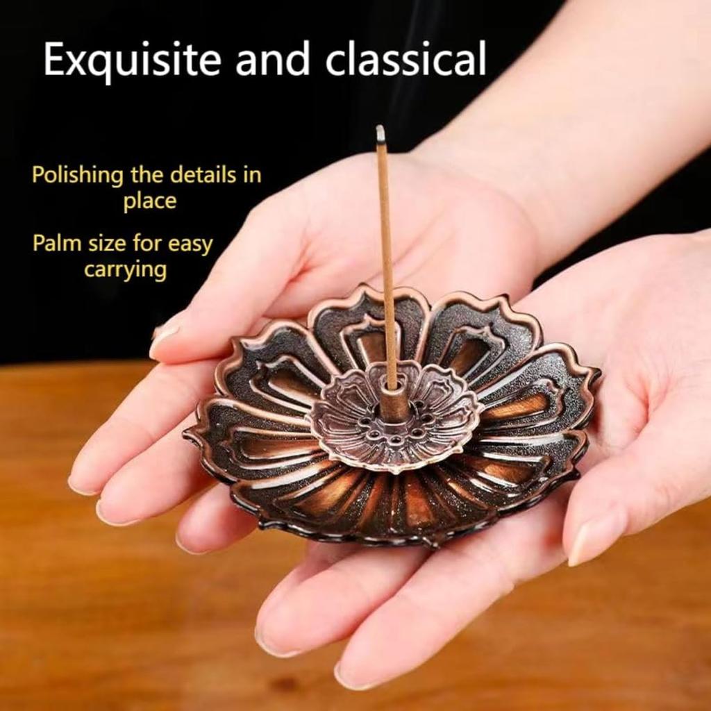Курильница-латунный держатель для благовоний в виде палочки лотоса, съемный улавливатель золы для благовоний