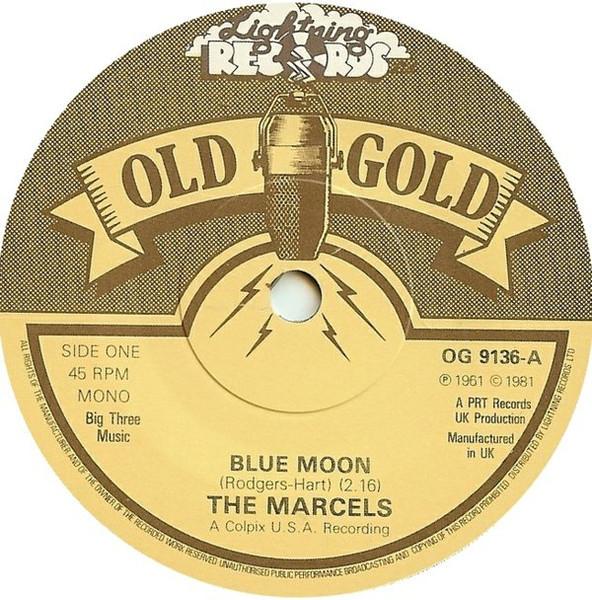 7-дюймовая пластинка MARCELS - Blue Moon OG9136 Old Gold 1981 UK Рок Б/У