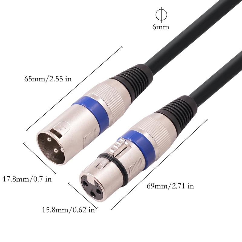 5 шт. Прочный XLR-XLR Кабель для микрофона XLR 3-контактный Папа на XLR 3-контактный Мама Сбалансированный Микрофонный Шнур для DMX-Сценического Освещения