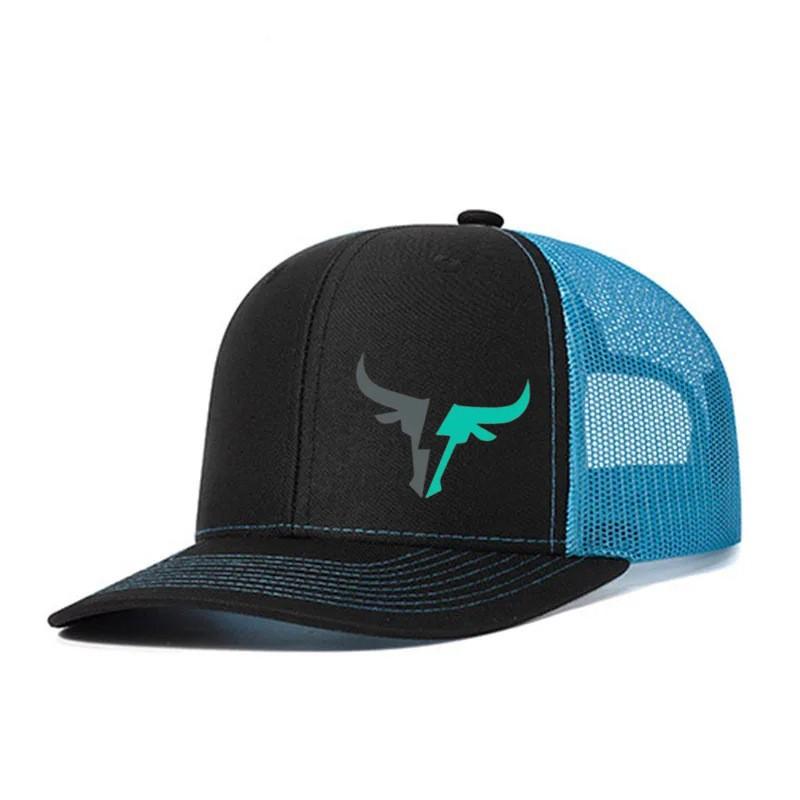 Unisex Printed Bull Mesh Baseball Cap Sun Protection Breathable Adjustable Hat Outdoor