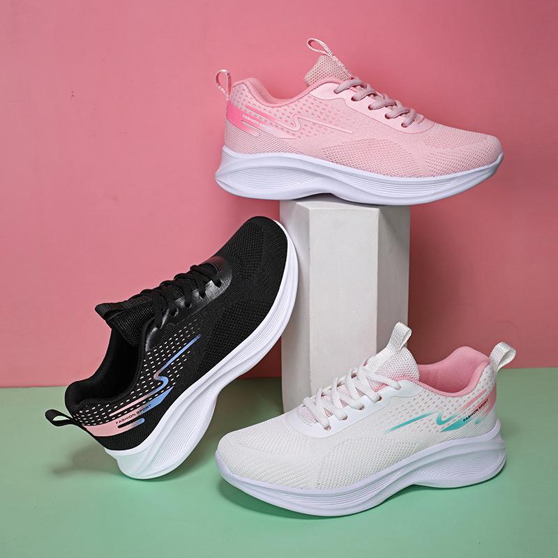 Четыре сезона Новые мягкие сетчатые амортизирующие дышащие спортивные кроссовки для бега женские универсальные повседневные легкие высокоэластичные кроссовки для бега