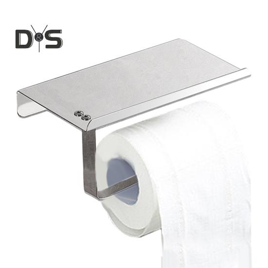 Держатель для туалетной бумаги с полкой из нержавеющей стали, держатель для туалетной бумаги, настенное крепление, винт, водонепроницаемая, устойчивая к ржавчине полка для телефона, держатель для духов