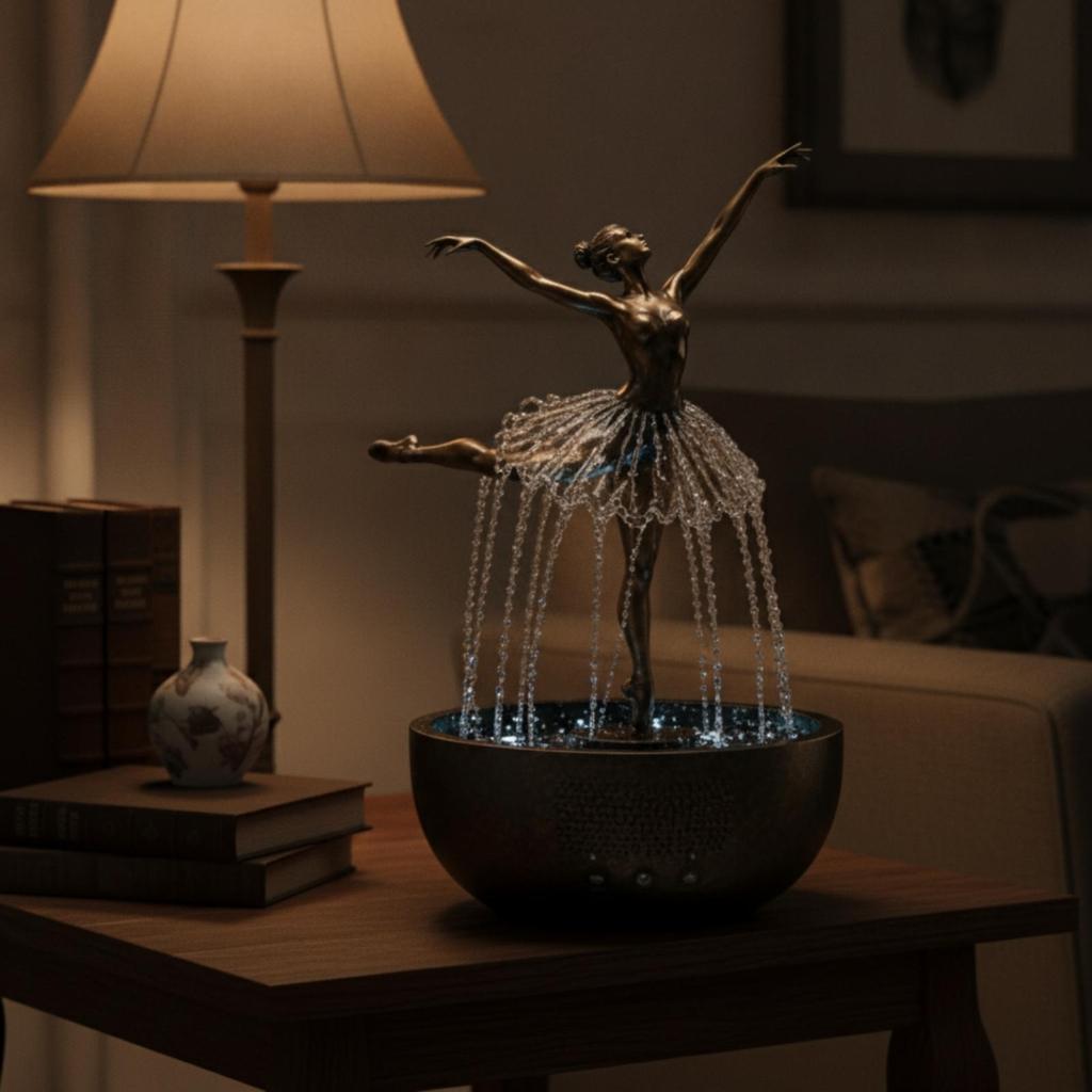Ballerina Water Fountain Decorative for Living Room, Meditators
