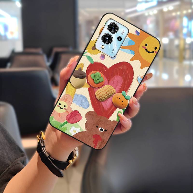 Cute Back Cover Phone Case For ZTE Blade V40 Pro Full Wrap Anti-knock Phone Pouch Soft Case Shockproof Dirt-resistant