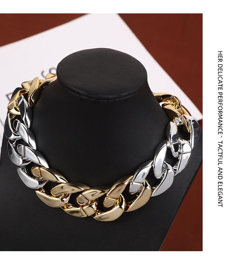 JMXD - европейское и американское ювелирное уличное модное минималистическое ожерелье в стиле хип-хоп с цветным соединением для женщин, преувеличенное однослойное ожерелье