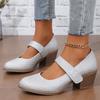 Pointed Toe Women Mary Jane Shoes Cute Casual Pumps Walking Comfy Bling Trendy Chunky Heels Women Shoes