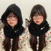 Drawstring Winter Hat Warm Hooded Scarf Cap Fashion Neckerchief Hat  Women Girl