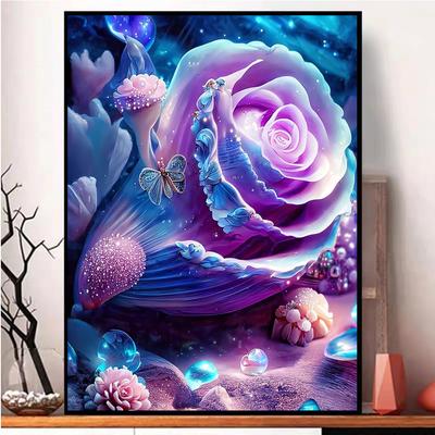 Фэнтезийный пейзаж 5D алмазная живопись ракушка пляжный пейзаж Алмазная мозаика мечта цветок вышивка полная дрель вышивка крестом S438