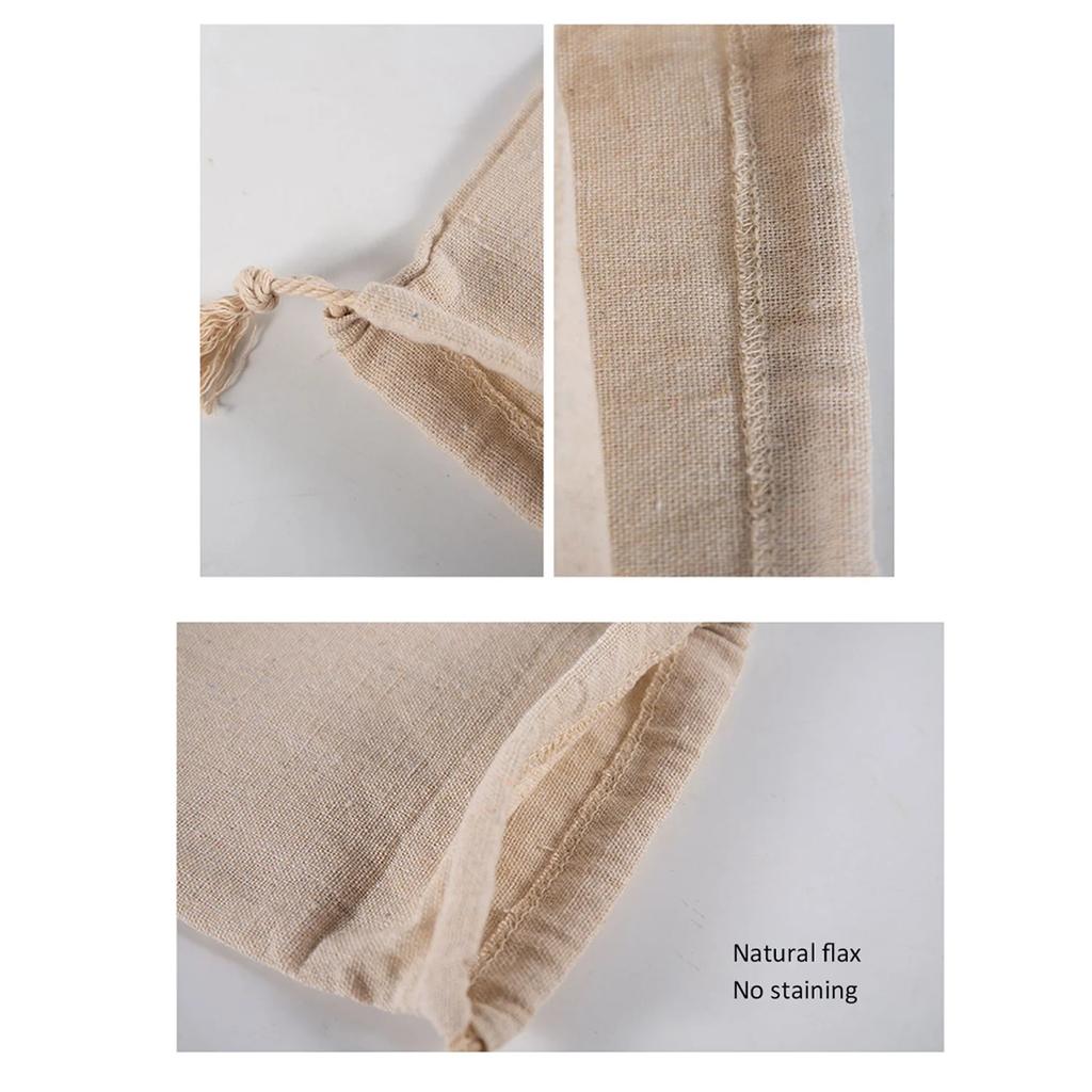 3 Styles Linen Bread Bags Reusable Drawstring Bag Homemade Artisan Bread Storage Food Bags Various Sets Bread Bags for Baguette