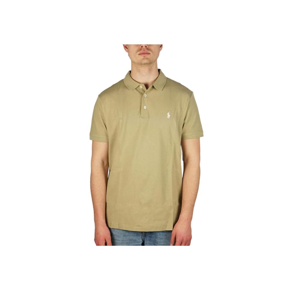 Polo Ralph Lauren Logo Embroidered Short Sleeve Polo Shirt Men Tops Dark-Beige 710941439-021