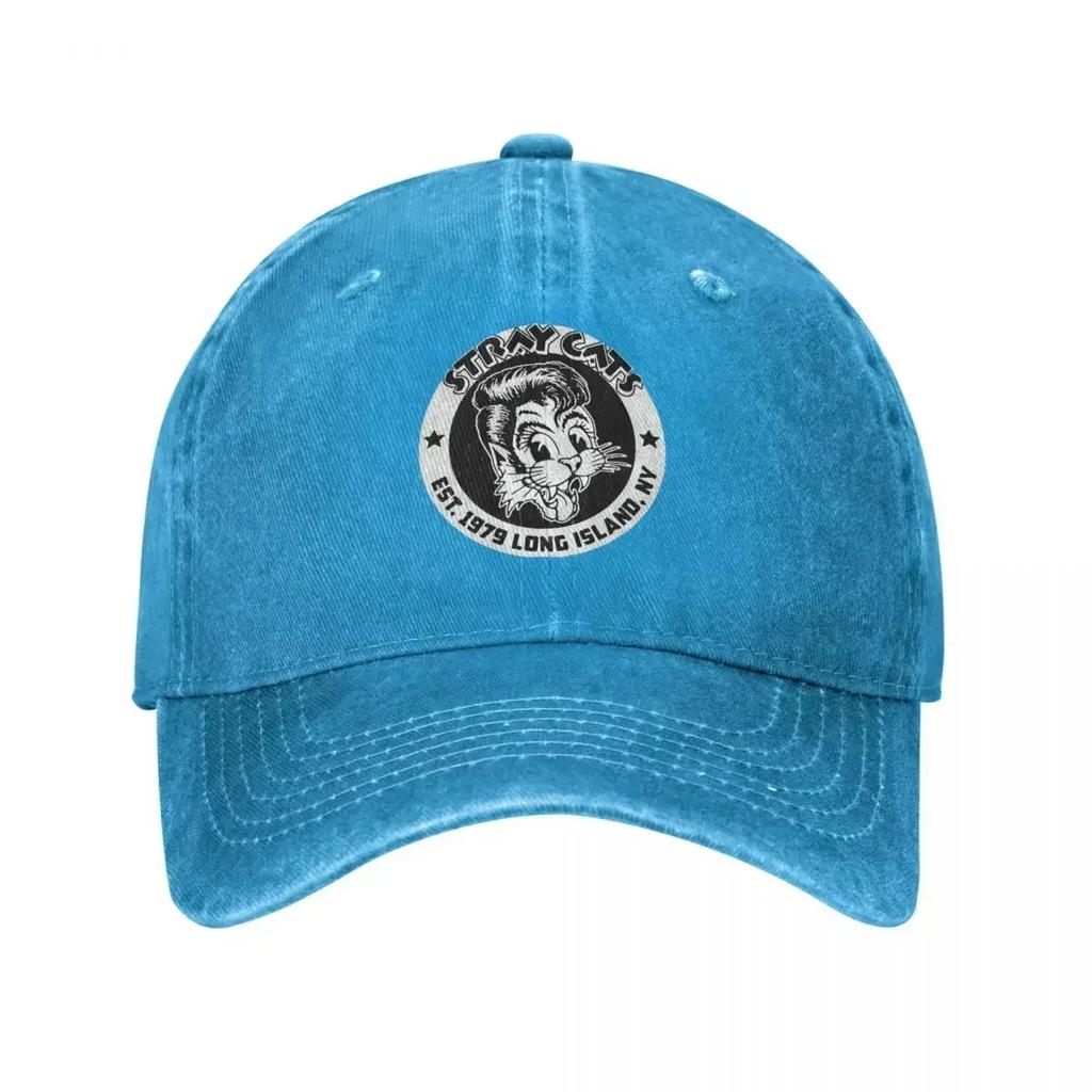 Stray Cats Band Unisex Style Baseball Caps Distressed Washed Hats Cap Vintage Outdoor Workouts Adjustable Fit Snapback Cap